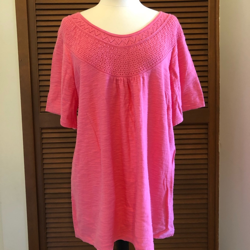 Lane Bryant short sleeve pink sweater 22/24 plus size